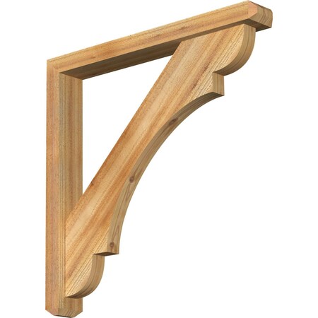 Olympic Craftsman Rough Sawn Bracket W/ Offset Brace, Western Red Cedar, 4W X 30D X 30H